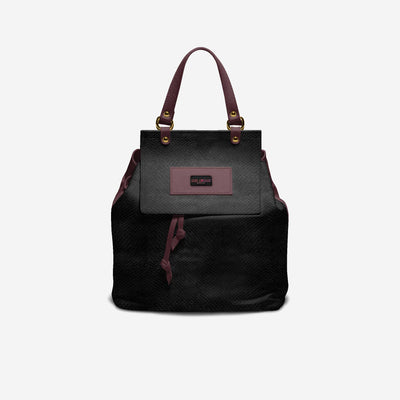 Ann Adrian' Wine/Blk Backpack Purse