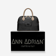 Ann Adrian' Black Croc Luxury Handbag