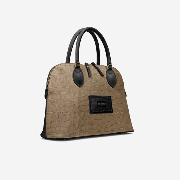Ann Adrian' Black Croc Luxury Handbag