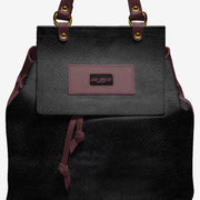 Ann Adrian' Wine/Blk Backpack Purse